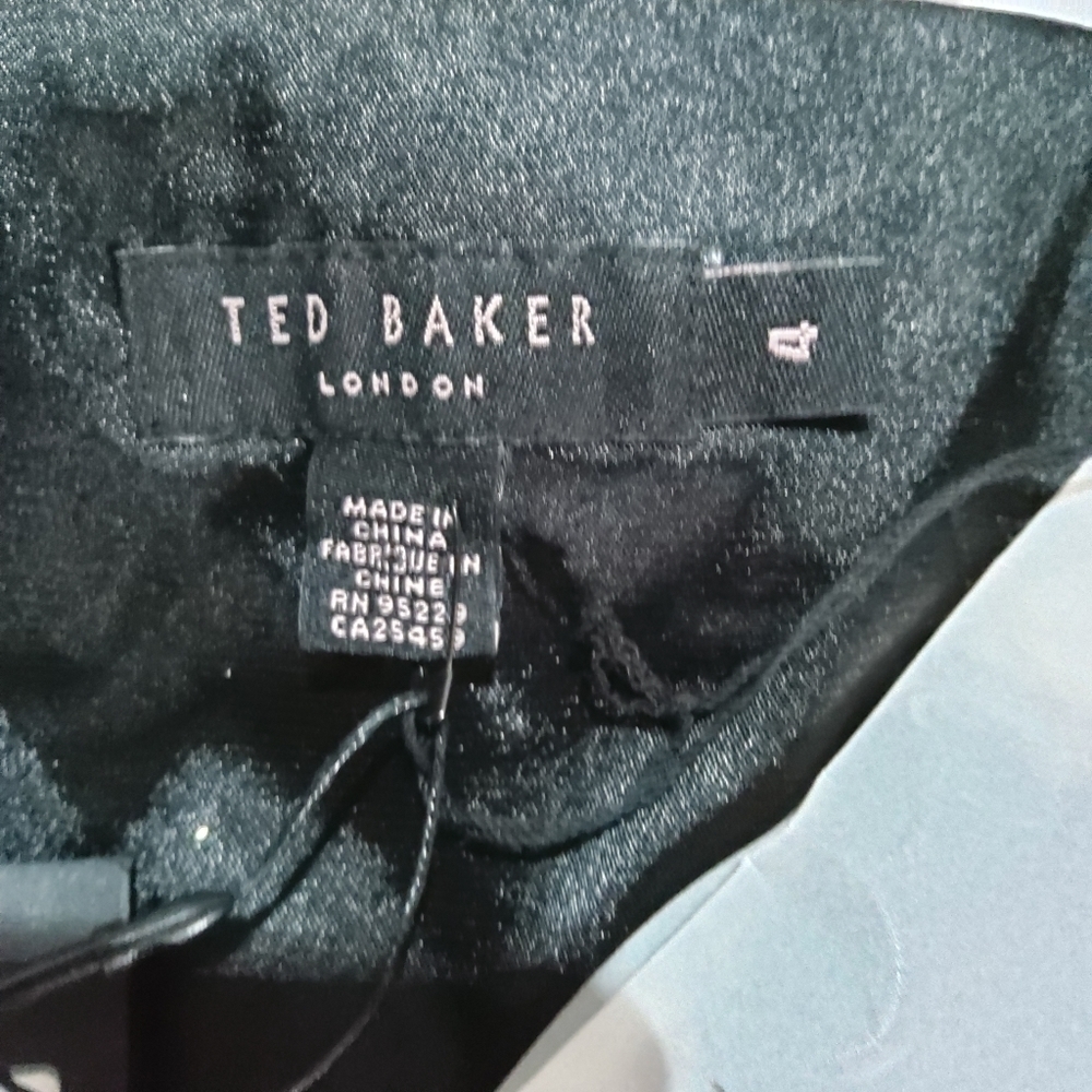 TED BAKER SILK STRAPLESS FIT AND FLARE DRESS SIZE 4 - Picture 8 of 9